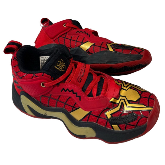 Adidas Spider-Man Kids Shoes Sneakers Footwear Red Gold Youth Size 5 - Picture 1 of 12